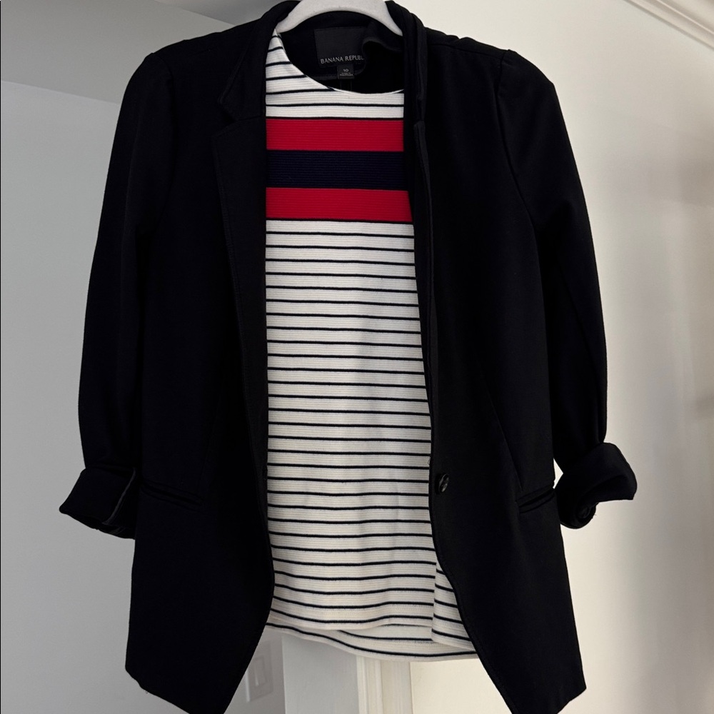 SALE Talbots Medium Crewneck Striped Sweater with 3/4 sleeve